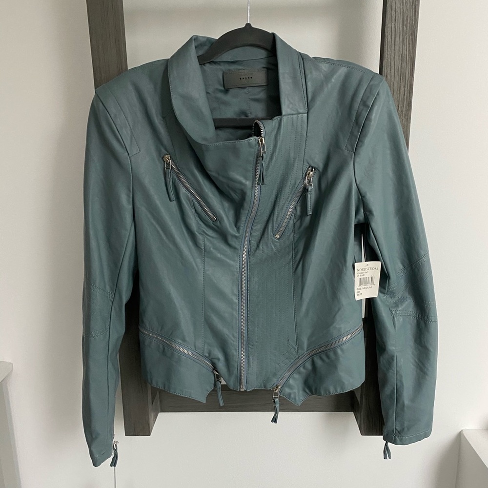 Blank NYC Leather Biker Moto Asymmetrical Jacket